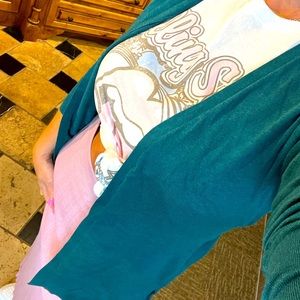 NWOT A.New.Day teal cardigan Sz L